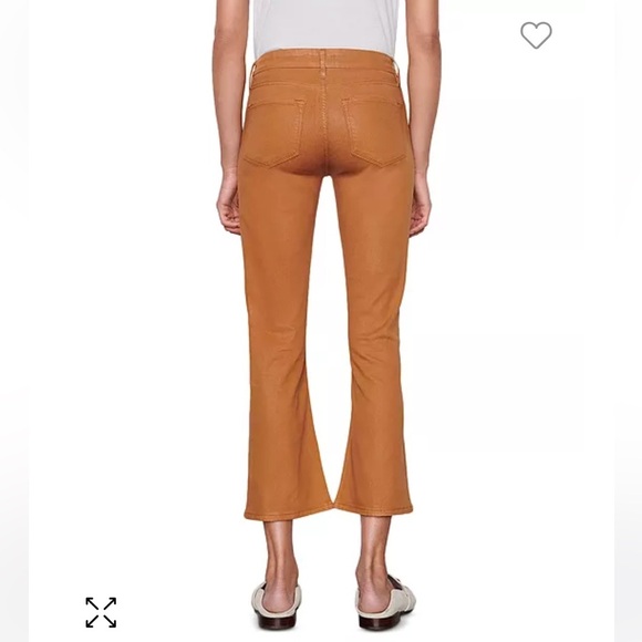 Frame Le Crop Mini Boot Cropped Mid Rise Kick Flare Semi Coated Jean Pants - Picture 3 of 9